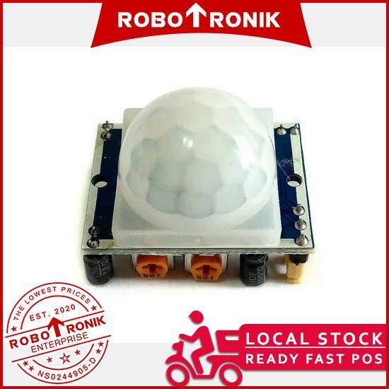 PIR Motion Sensor Module HC-SR501 w/ Adjustable Delay Time & Output Signal, Compatible Arduino & UNO