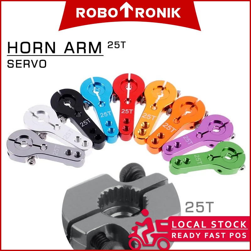 Servo Motor Horn Arm 25T Lightweight Aluminum, compatible MG995, MG996 Servo Motor Horn Arm 25T Lightweight Aluminum, compatible MG995, MG996