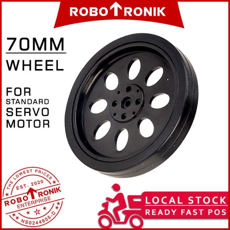 Servo Motor Wheel w Rubber Tire 70mm (25T) Servo Motor Wheel w Rubber Tire 70mm (25T)