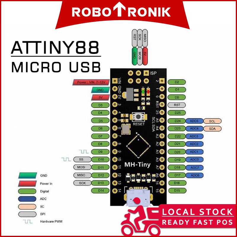 ATTINY (ATTINY85 ATTINY88) 85 88 General Purpose USB Development Board Micro, Compatible Digispark Kickstarter ATTINY (ATTINY85 ATTINY88) 85 88 General Purpose USB Development Board Micro, Compatible Digispark Kickstarter