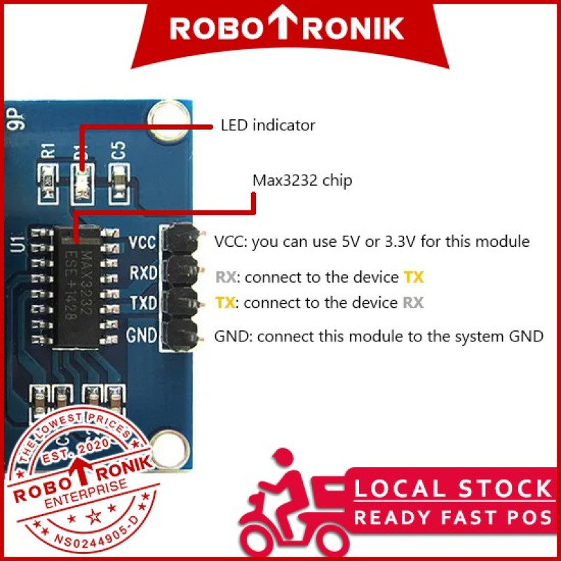 RS232 to TTL Serial Level Signals Converter Module - MAX3232 MAX232 RS 232 RS232 to TTL Serial Level Signals Converter Module - MAX3232 MAX232 RS 232