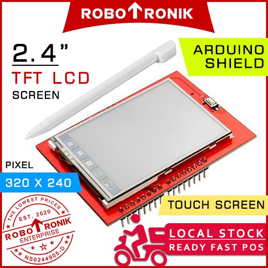 2.4" TFT Touch Screen LCD Shield (ILI9341), Compatible Arduino UNO
