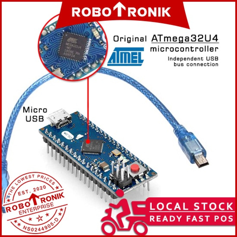 Micro (ATmega32U4) Micro-USB Microcontroller Development Board - Compatible Arduino Leonardo Micro (ATmega32U4) Micro-USB Microcontroller Development Board - Compatible Arduino Leonardo