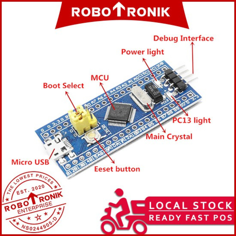 STM 32 (Blue Pill) ARM Cortex M3 72Mhz, 64kB Flash, 20Kb RAM - STM32F103C8 STM32F STM32 F1 STM 32 (Blue Pill) ARM Cortex M3 72Mhz, 64kB Flash, 20Kb RAM - STM32F103C8 STM32F STM32 F1