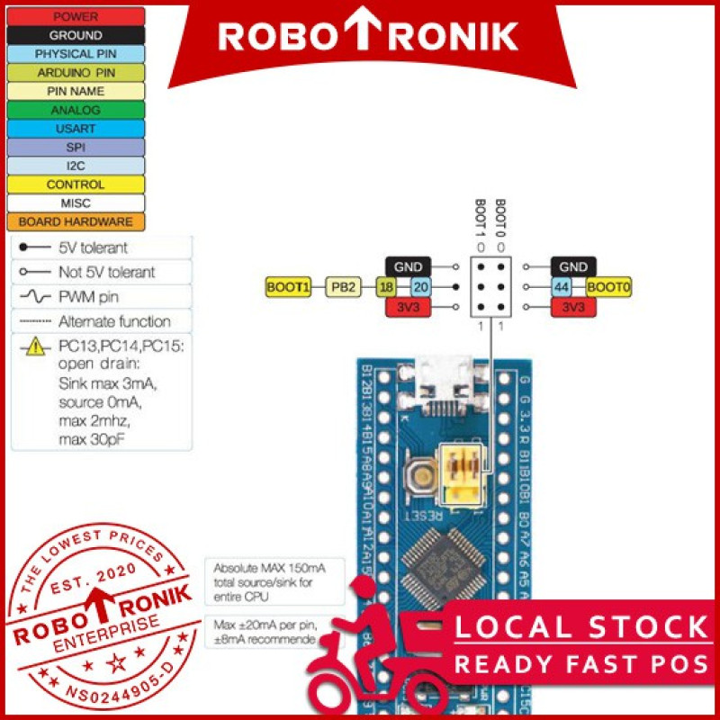 STM 32 (Blue Pill) ARM Cortex M3 72Mhz, 64kB Flash, 20Kb RAM - STM32F103C8 STM32F STM32 F1 STM 32 (Blue Pill) ARM Cortex M3 72Mhz, 64kB Flash, 20Kb RAM - STM32F103C8 STM32F STM32 F1