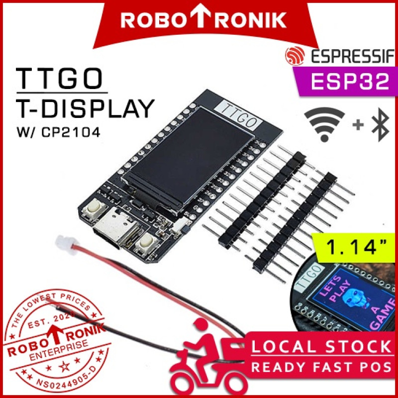 TTGO T-Display ESP32 & 1.14" IPS Display Module USB Type-C TTGO T-Display ESP32 & 1.14" IPS Display Module USB Type-C