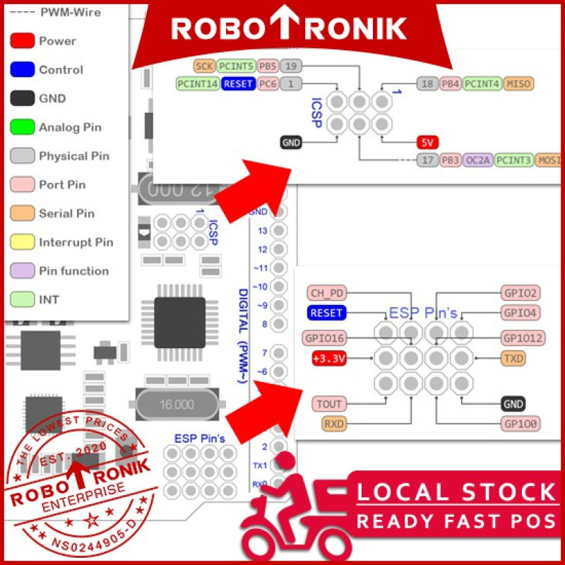 UNO + WiFi (ATmega328P + ESP8266) UNO + WiFi (ATmega328P + ESP8266)