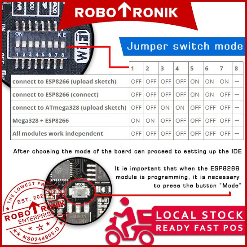 UNO + WiFi (ATmega328P + ESP8266) UNO + WiFi (ATmega328P + ESP8266)