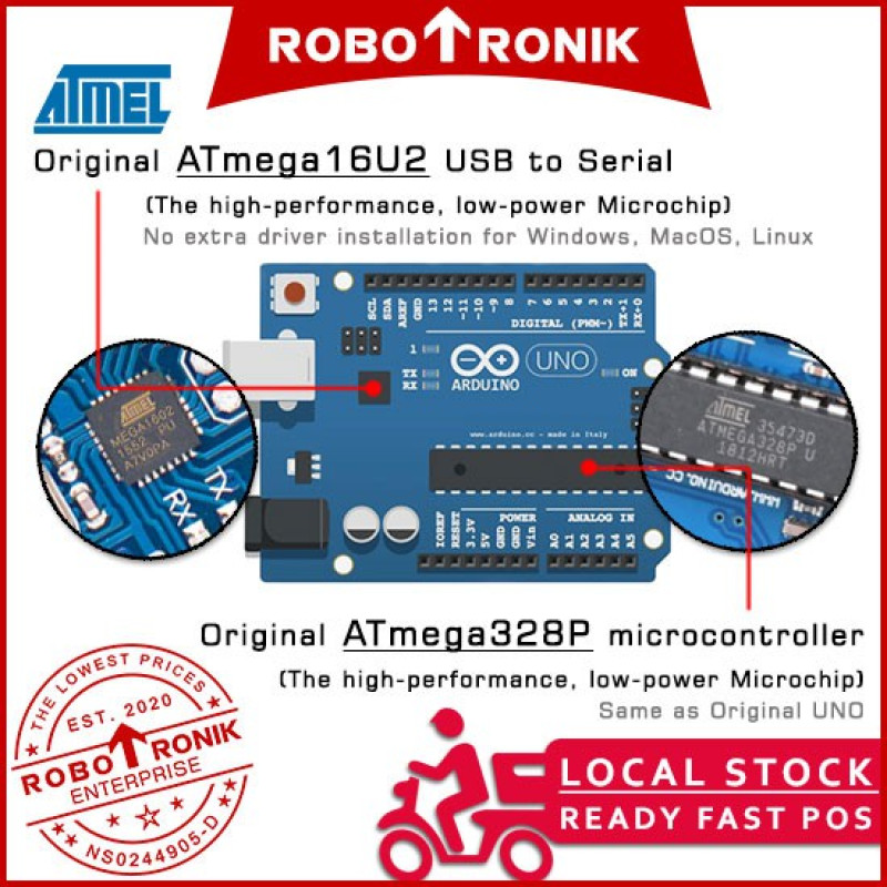 UNO R3 ATmega328 - Micro-controller Development Board - Atmega8U2 USB UNO R3 ATmega328 - Micro-controller Development Board - Atmega8U2 USB