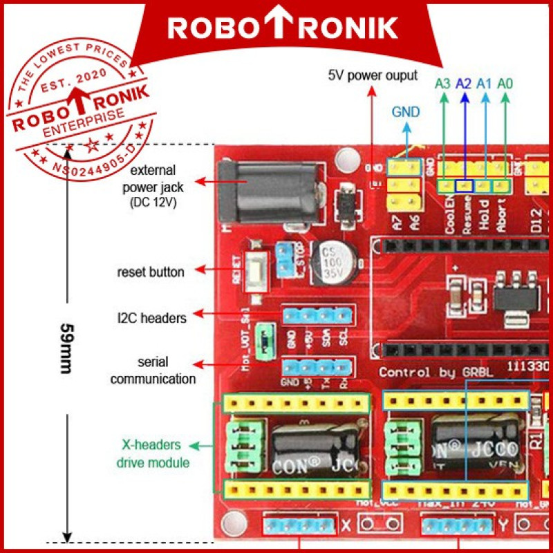 [NANO] CNC Shield V4 (3D PRINTER CNC) for Arduino NANO - Stepper Motor Controller