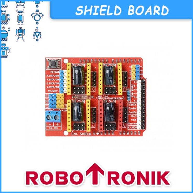 CNC Shield V3 - Stepper Motor Controller, Compatible Arduino UNO R3 CNC Shield V3 - Stepper Motor Controller, Compatible Arduino UNO R3