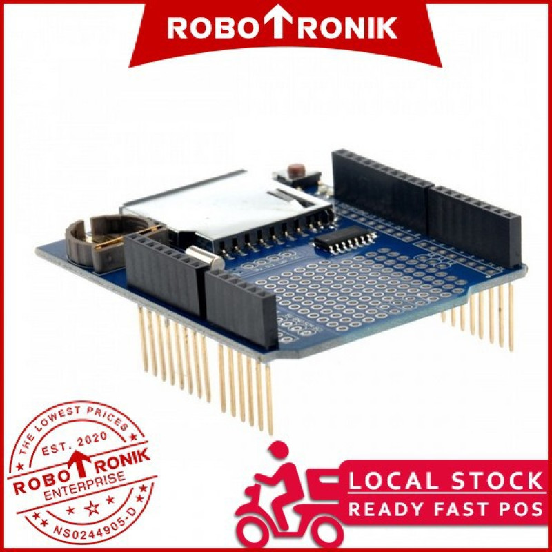 Data Logger Shield Recorder w SD card slot - Arduino UNO Compatible Data Logger Shield Recorder w SD card slot - Arduino UNO Compatible
