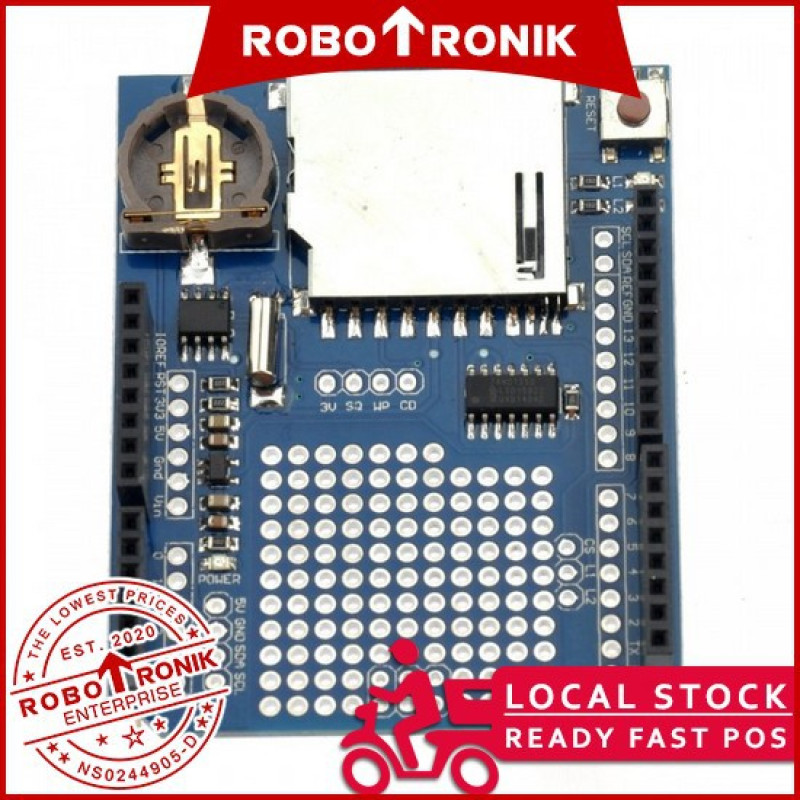 Data Logger Shield Recorder w SD card slot - Arduino UNO Compatible Data Logger Shield Recorder w SD card slot - Arduino UNO Compatible