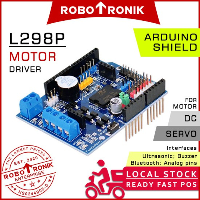 L298P Motor Driver Shield (Stepper & DC Motor) Expansion Board, Compatible Arduino UNO MEGA L298 298 L298P Motor Driver Shield (Stepper & DC Motor) Expansion Board, Compatible Arduino UNO MEGA L298 298
