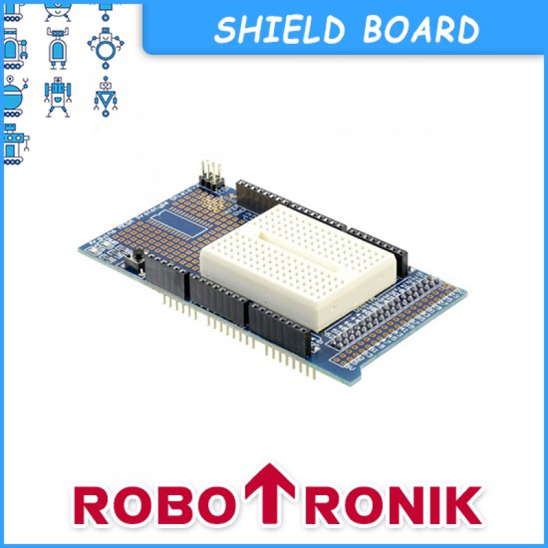 [MEGA] Prototype (Proto) Shield V3 w/ Breadboard - Compatible Arduino MEGA 2560
