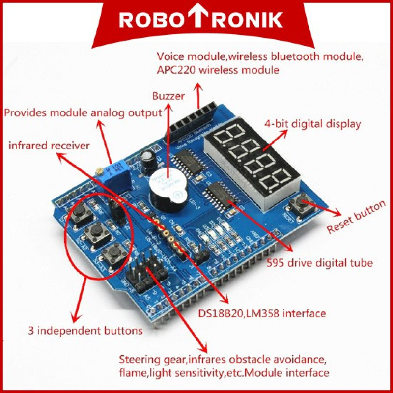 Multi Function Expansion Shield - MultiFunction STM 32 Arduino UNO MEGA Leonardo Compatible Multi Function Expansion Shield - MultiFunction STM 32 Arduino UNO MEGA Leonardo Compatible