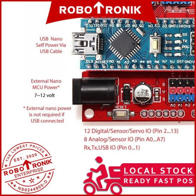 [Nano] Multi-function I/O Expansion Shield, Compatible Arduino Nano