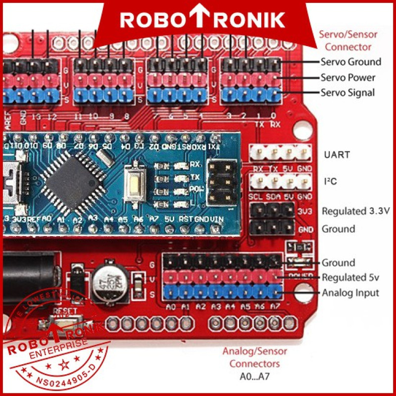 [Nano] Multi-function I/O Expansion Shield, Compatible Arduino Nano
