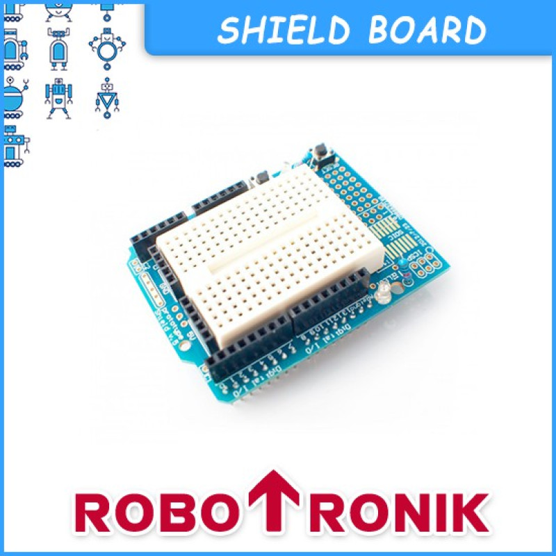 Prototype (Proto) Shield w/ Breadboard - Compatible Arduino UNO R3 Prototype (Proto) Shield w/ Breadboard - Compatible Arduino UNO R3
