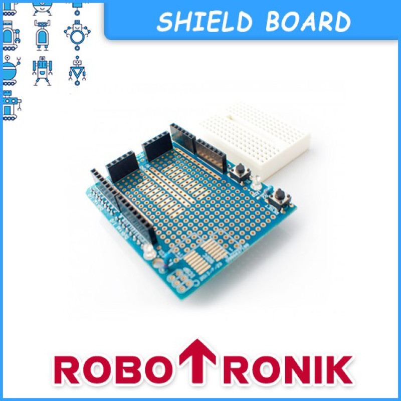 Prototype (Proto) Shield w/ Breadboard - Compatible Arduino UNO R3 Prototype (Proto) Shield w/ Breadboard - Compatible Arduino UNO R3