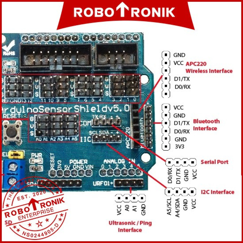 Sensor Shield V5.0 Expansion Board, Compatible UNO R3 Sensor Shield V5.0 Expansion Board, Compatible UNO R3