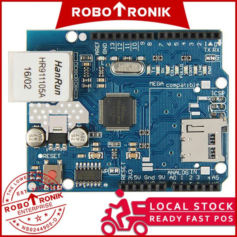 Ethernet Shield W5100 LAN w/ Micro SD Card Slot - Arduino UNO MEGA Compatible Ethernet Shield W5100 LAN w/ Micro SD Card Slot - Arduino UNO MEGA Compatible
