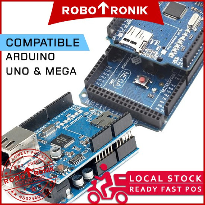 Ethernet Shield W5100 LAN w/ Micro SD Card Slot - Arduino UNO MEGA Compatible Ethernet Shield W5100 LAN w/ Micro SD Card Slot - Arduino UNO MEGA Compatible