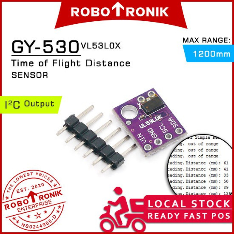 GY-530 (VL53L0X) Time of Flight Distance [Precise] Micro-LIDAR Distance Sensor, Arduino Raspberry Pi
