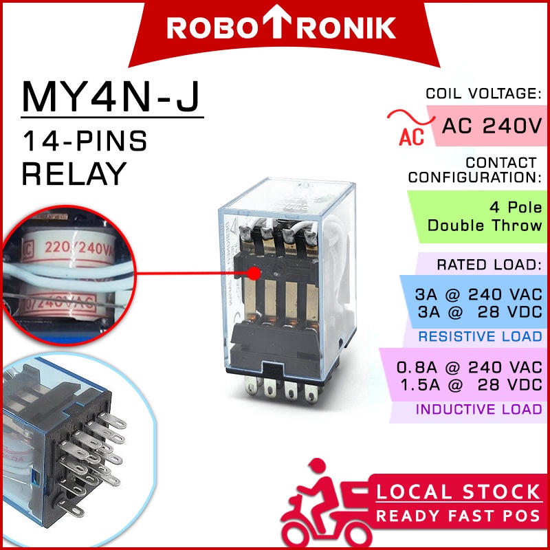 RL-220MY4NJ Relay 220V 10A 14 pin