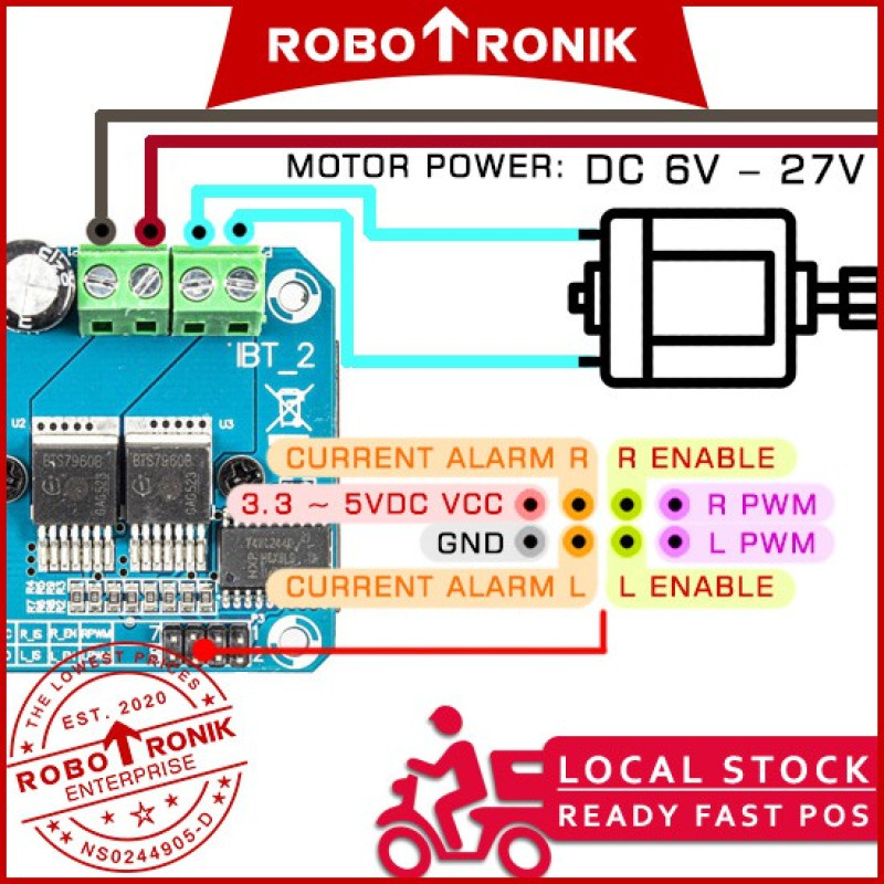 BTS7960 H-bridge Motor Driver High-Power Current (Up-to 43A) for Arduino, Raspberry, 7960 UNO MEGA NANO BTS7960 H-bridge Motor Driver High-Power Current (Up-to 43A) for Arduino, Raspberry, 7960 UNO MEGA NANO