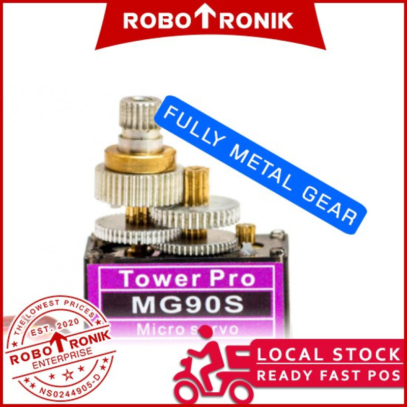 MG90S Micro Servo Motor (Fully Metal Gear) 180° - Compatible TowerPro MG 90 MG90 S