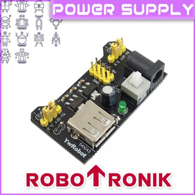 Breadboard 3.3V & 5V Solderless Power Supply Module, up to 700 mA Breadboard 3.3V & 5V Solderless Power Supply Module, up to 700 mA