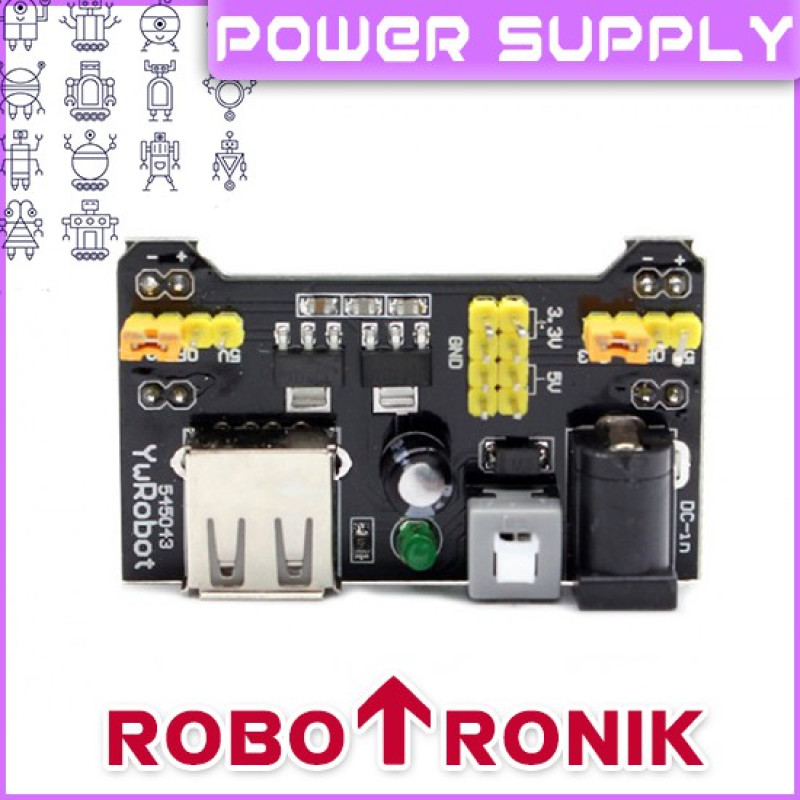 Breadboard 3.3V & 5V Solderless Power Supply Module, up to 700 mA Breadboard 3.3V & 5V Solderless Power Supply Module, up to 700 mA