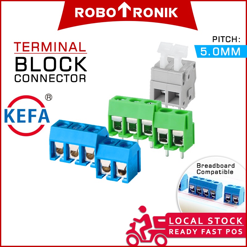 PCB Connector (Solder) Terminal Block KF126 KF300, 2-Way & 3-Way 5mm Pitch PCB Connector (Solder) Terminal Block KF126 KF300, 2-Way & 3-Way 5mm Pitch