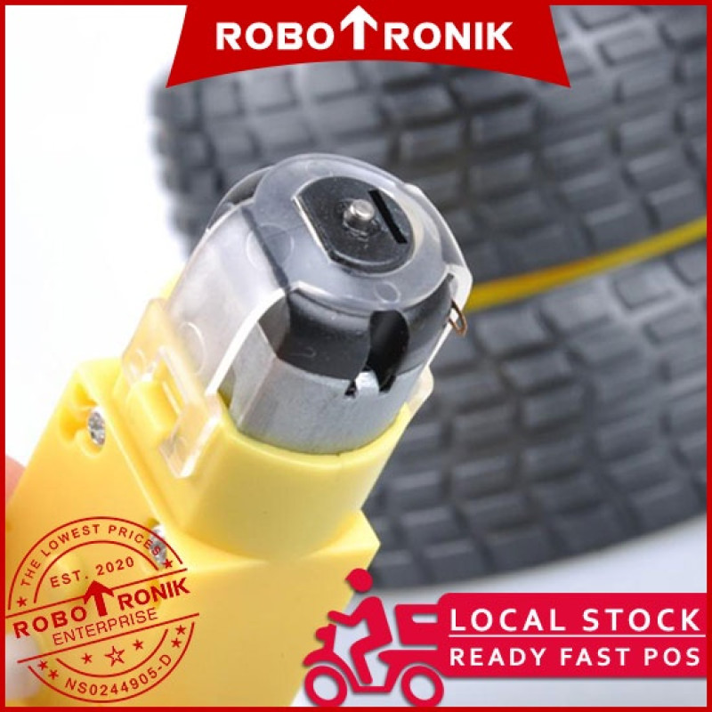 DC Geared Motor 66MM Wheel, Moto TT 130 Dual Shaft w/ Yellow Gear Box DC Geared Motor 66MM Wheel, Moto TT 130 Dual Shaft w/ Yellow Gear Box