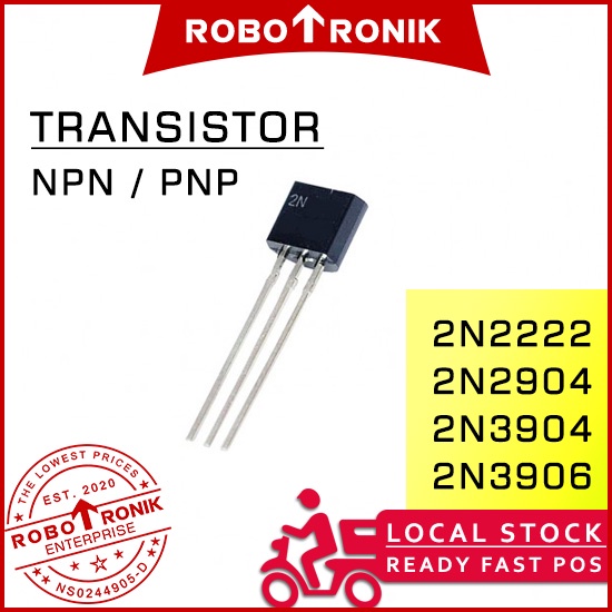 Transistor 2N Series (NPN/PNP) 2N2222 2N2222A, 2N2904, 2N2907 2N2907A, 2N3906, Compatible Arduino UNO NANO MEGA