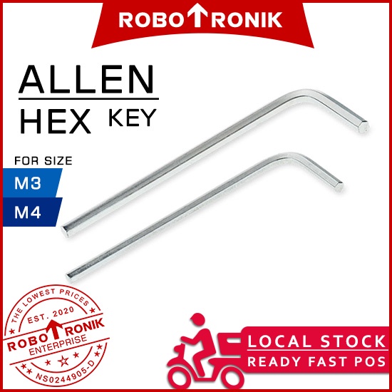 Allen (Hex) Key L-Shape M3 / M4