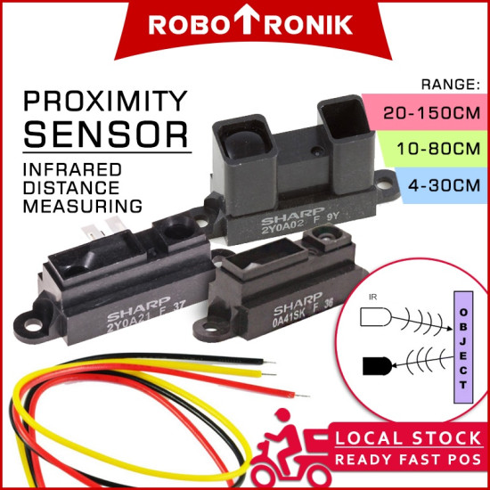 Infrared Distance Measure Sensor SHARP GP2Y0A21 @10-80cm / GP0A41 @4-30 / GP2Y0A02 @20-150 Arduino