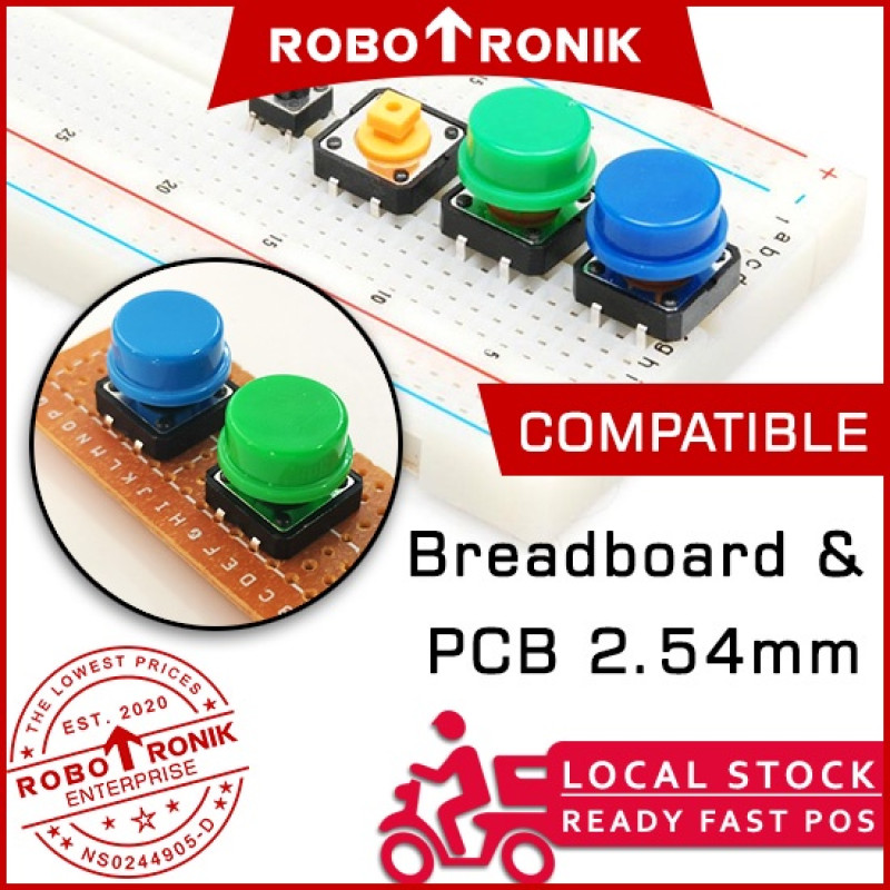 Tact Switch w/ Round Color Cap (Push Button) 12mm Suis Tact Switch w/ Round Color Cap (Push Button) 12mm Suis