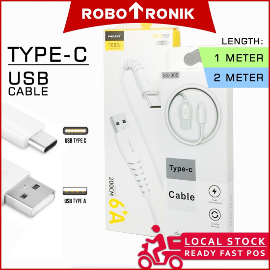 Type-C-USB (Male) to USB A (Male) Charge & Data Cable, USB 2.0 Cable