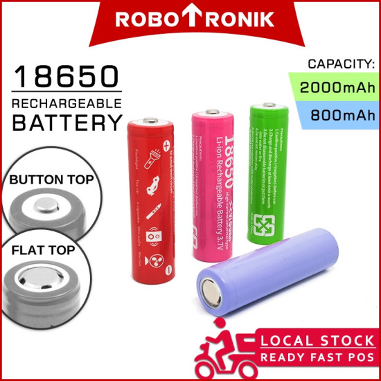 Rechargeable Battery 18650 (3.7V) Recharge Batteri Lithium Ion Li-ion 4800mAh or 2600mAh (5C)