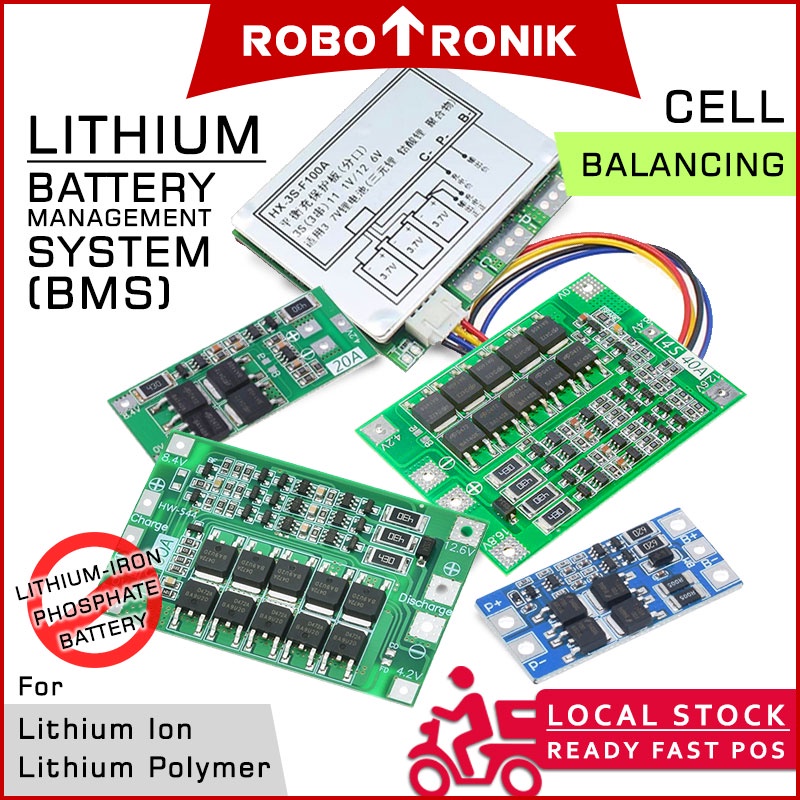 Cell Balancing BMS (Battery Management System) Li-ion Lithium Polymer LiPo Protection Module Board 18650 Cell Balancing BMS (Battery Management System) Li-ion Lithium Polymer LiPo Protection Module Board 18650