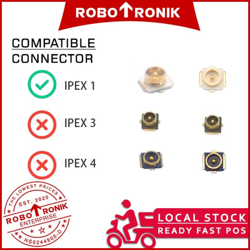 IPEX to SMA [Female] Connector Cable - (uFL / u.FL / IPX / IPEX / IPX / MHF / AM) Antenna WIFI / GSM / 4G / GPS