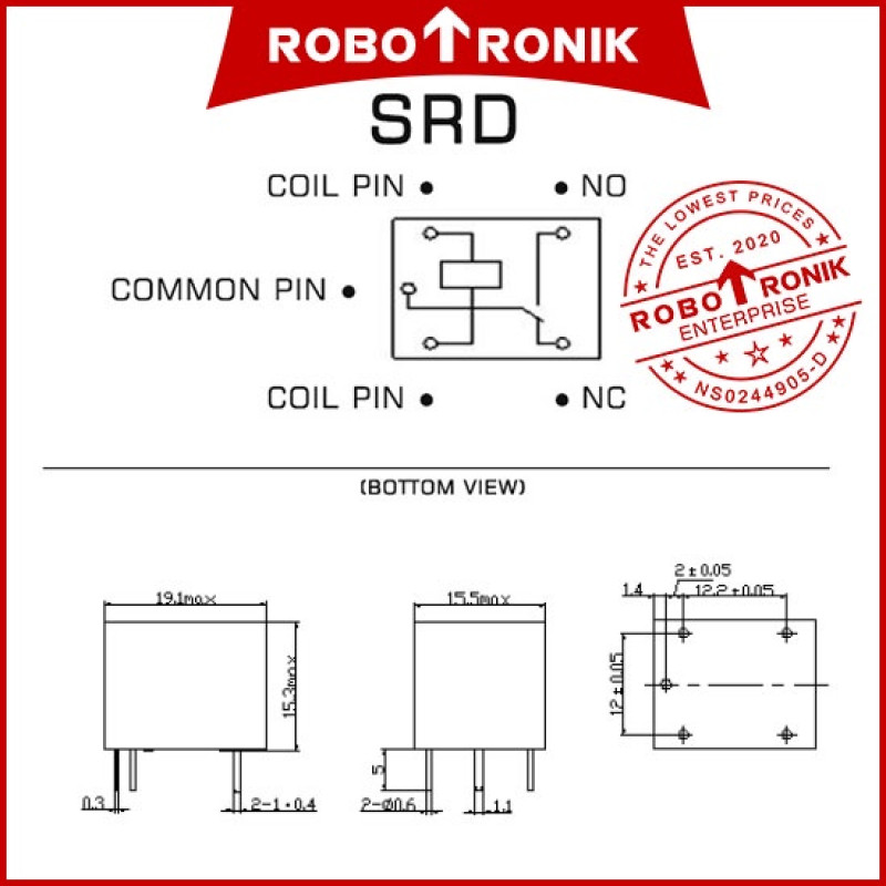 Songle Relay SRD (SPDT) 3V 5V 6V 9V 12V 24V DC max.10A 5-PINS (SRD-*-SL-C) Relays Switch On Off Arduino Raspberry Pi Songle Relay SRD (SPDT) 3V 5V 6V 9V 12V 24V DC max.10A 5-PINS (SRD-*-SL-C) Relays Switch On Off Arduino Raspberry Pi