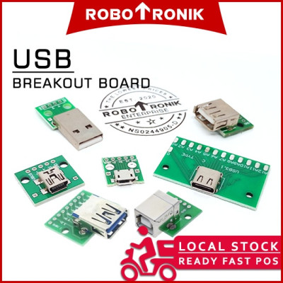 Usb Micro / Mini / Type-C / Type-A Male / Type-A 3.0 / Type-B Female Socket Breakout Board Module