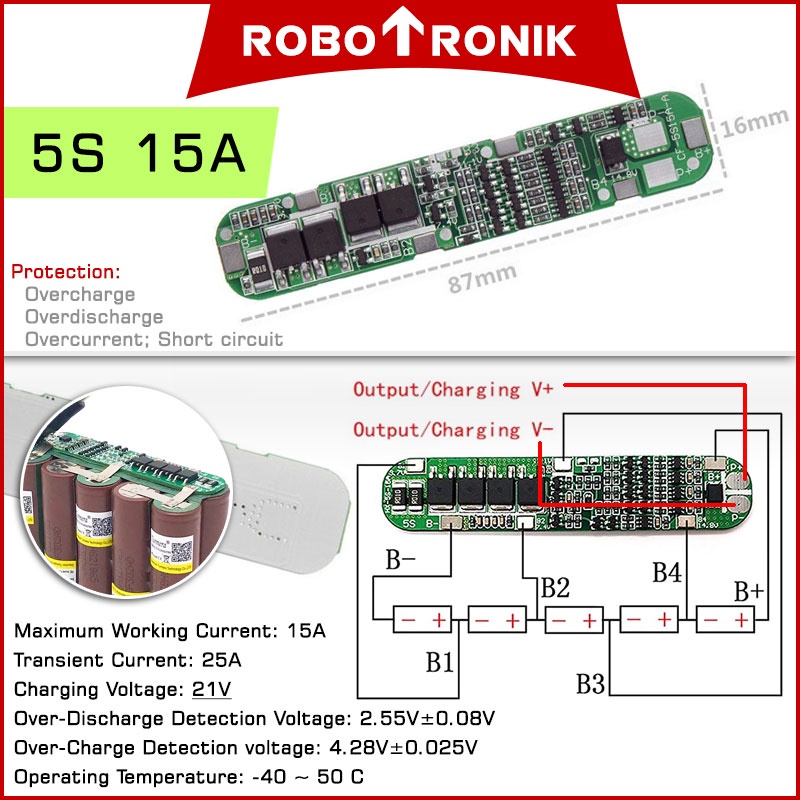 BMS (Battery Management System) Li-ion Lithium Polymer LiPo Protection MOS Module Board 18650 14.8V 18.5V 4S 5S 6S BMS (Battery Management System) Li-ion Lithium Polymer LiPo Protection MOS Module Board 18650 14.8V 18.5V 4S 5S 6S
