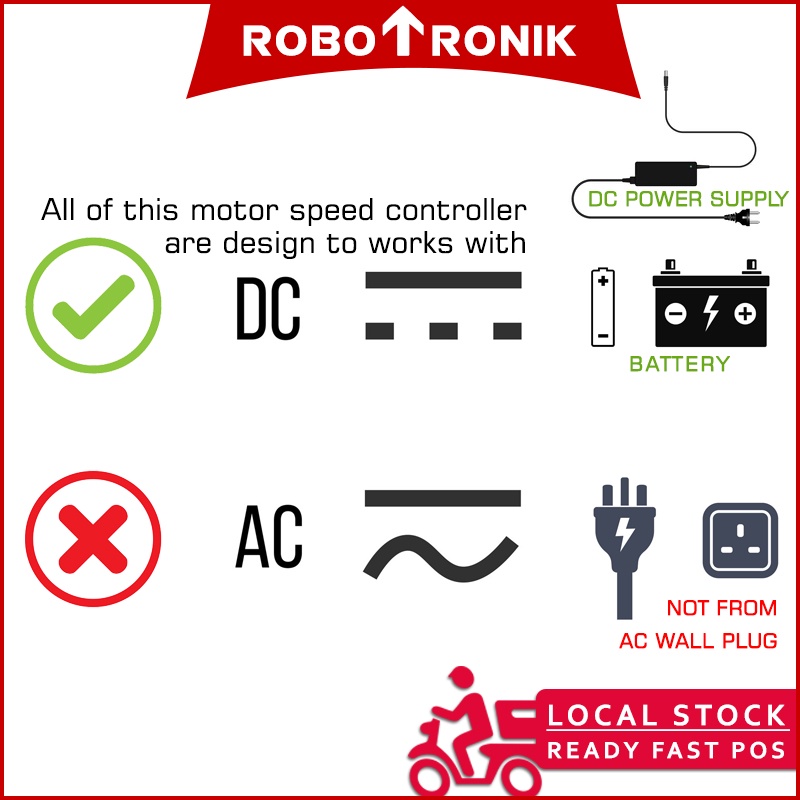 DC Brush Motor Speed Controller PWM (Both way Forward & Reverse) Geared Gear Motors 3A 6A 20A 40A 12V 24V 48V 1203B DC Brush Motor Speed Controller PWM (Both way Forward & Reverse) Geared Gear Motors 3A 6A 20A 40A 12V 24V 48V 1203B