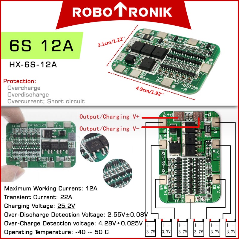 BMS (Battery Management System) Li-ion Lithium Polymer LiPo Protection MOS Module Board 18650 14.8V 18.5V 4S 5S 6S BMS (Battery Management System) Li-ion Lithium Polymer LiPo Protection MOS Module Board 18650 14.8V 18.5V 4S 5S 6S