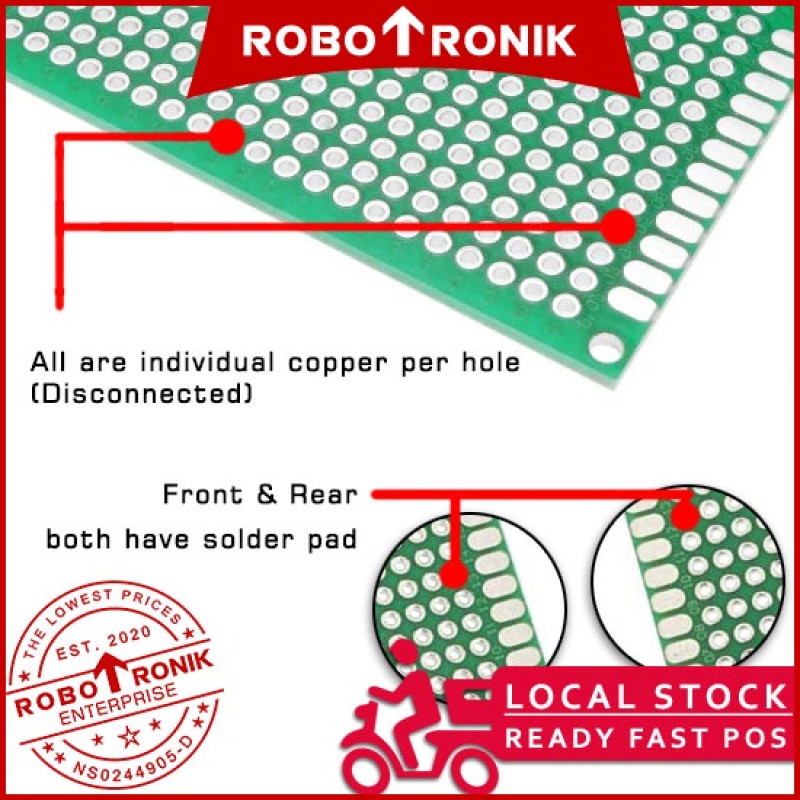 Donut (Perf) Double Sided Board - Pitch 2.54mm Double Side Prototype PCB Circuit Protoboard compatible Donut (Perf) Double Sided Board - Pitch 2.54mm Double Side Prototype PCB Circuit Protoboard compatible
