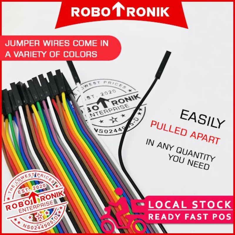 Male To Female | Jumper Wire Cable 40-Wires M-F - 10cm / 20cm / 30cm for Arduino Raspberry Breadboard Pin-Headers Sensor Male To Female | Jumper Wire Cable 40-Wires M-F - 10cm / 20cm / 30cm for Arduino Raspberry Breadboard Pin-Headers Sensor